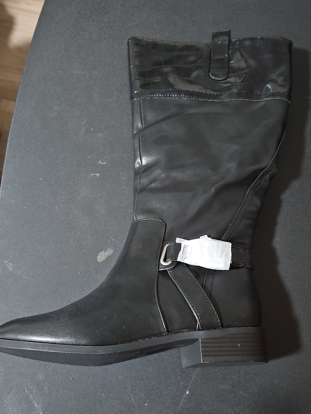 St. John's Bay Black Knee-High Buckle Boot